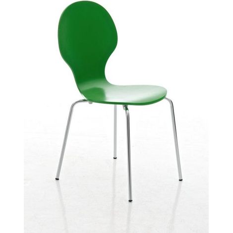 Silla apilable cocina comedor diseño moderno madera verde 100000016 (1/2)
