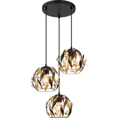 Lámpara colgante - negro - MIKA - metal - Ø 41cm - E27 - (1/5)