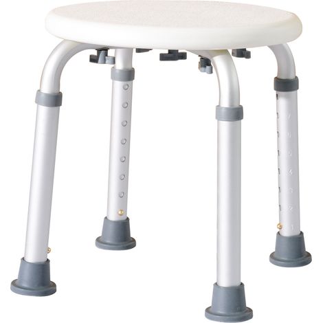 Taburete de ducha silla ducha personas mayores silla para ducha de aluminio con altura regulable antideslizante carga 136 kg (1/6)
