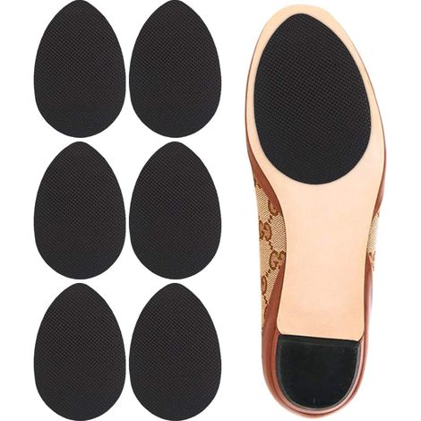 Semelles antidérapantes adhésives pour chaussures, protections pour semelles de chaussures à talons hauts (noir) (1/4)
