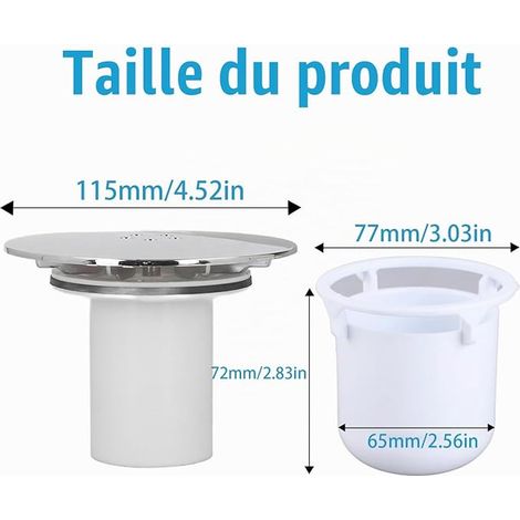 Capot Bonde Douche,Couvercle De Vidange De Douche,Remplacement De Couvercle De Siphon De Douche,Bonde De Douche De Douche Trou De 90 Mm Pour Salle De Bain Bonde Douche(Plastique) (1/3)