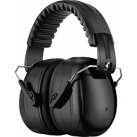 Casque Anti Bruit Adulte Pliable et Réglable – Casque Antibruit de Sécurité SNR 35dB, Serre-Tête Souple avec Mousse Épaisse pour Chantier, Construction, Tonte, Tir Sportif, Noir (1/5)