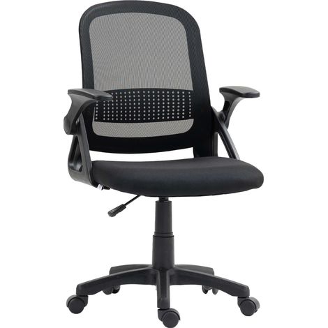 Ergonomic Mesh Office Chair with Foldable Arms, Black