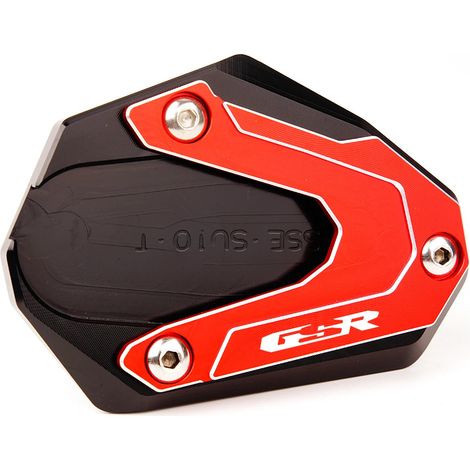 (Rouge) Plaque d'extension de béquille latérale CNC pour moto, compatible avec SUZUKI GSR750 gsr750 GSR 750. (1/4)