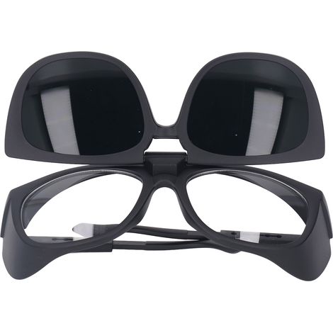 Lunettes de soudage TIG, lunettes de protection à rabat, confortables pour le travail, vert foncé, protection IR8.0 (1/5)