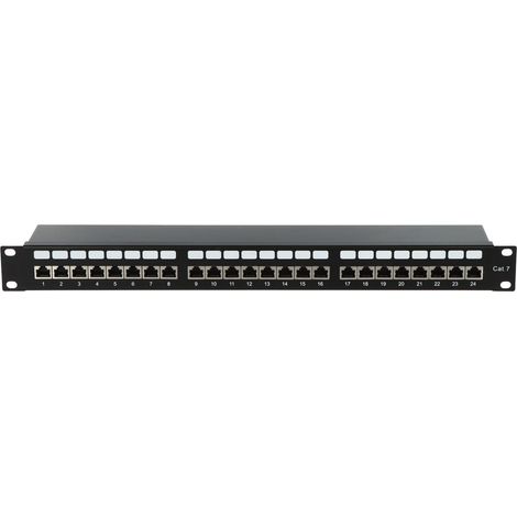 Delta Panel de parcheo FTP Cat. 7 negro 24 puertos (1/3)