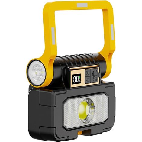 Torcia a energia solare, torcia portatile per riparazioni auto, 12 x 9,5 x 5 cm, design infrangibile e ricaricabile, LED luminoso con ricarica solare, ideale per officina, garage, giardino, balcone (1/5)