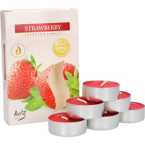 KOTARBAU Lot de 6 bougies chauffe-plat parfumées fraise Durée de combustion 4 heures (1/5)