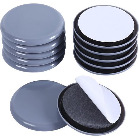 Lot de 16 patins ronds auto-adhésifs pour meubles et chaises, 7.6cm, bleu clair (1/5)