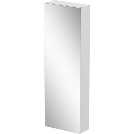 Tall Single Door Bathroom Mirror Cabinet Cupboard Stainless Steel Wall Mounted (1/5)