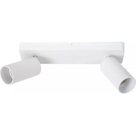 Plafonnier Lucide Clubs blanc alu 2 spots GU10 40W (1/4)