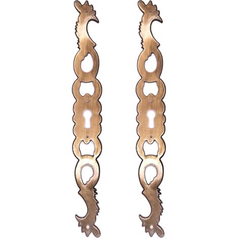 2x Entrée de coq main droite en zamak finition laiton vieilli hauteur 194mm entraxe 174mm Rustique Serrure Ancien Décoration Vintage Meuble (1/3)
