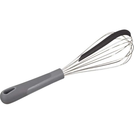 Fouet 2 en 1 en acier inoxydable avec spatule en silicone intégrée (1/3)