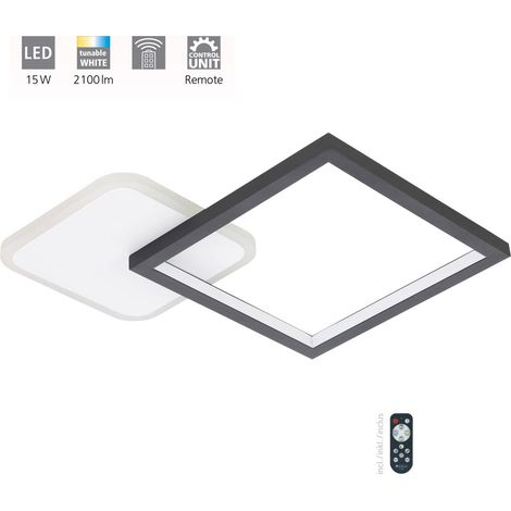 Plafonnier gafares en plastique LED blanc 15W 3000-6500K L: 33 cm B: 33 cm H: 5 cm Dimmable (1/5)