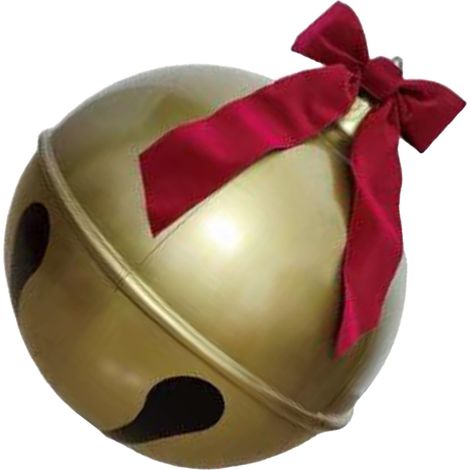 GARRYFIZH Boule de Noël gonflable géante avec cloche, nœud rouge et cordelette de suspension en PVC. Facile à installer, elle peut servir de décoration extérieure une fois gonflée. Dimensions : 60 cm 