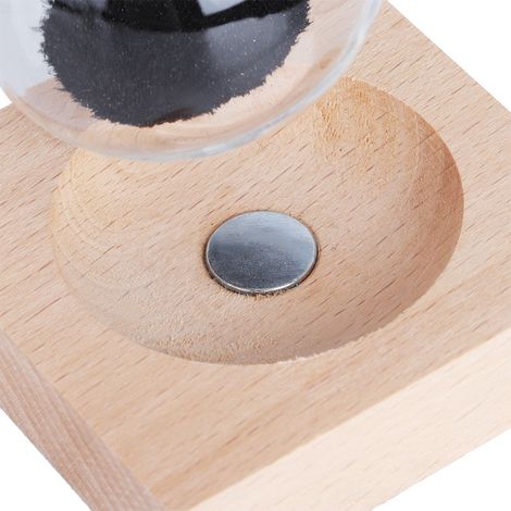 Sablier magnétique de bureau en verre avec socle, objet de décoration ou cadeau. (1/5)