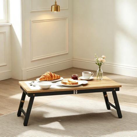 Table d'ordinateur portable pratique avec réglage en hauteur et en inclinaison, table pliante réglable avec fonction d'inclinaison et tiroir, table de lit multifonctionnelle (uniquement avec 1 table d (1/4)
