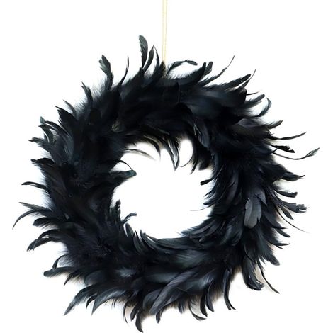 Couronne de Plumes pour la Décoration de Fête d'halloween, Plumes Noires Uniques, Décoration Polyvalente de Haute qualité, Facile à Ranger (Z)