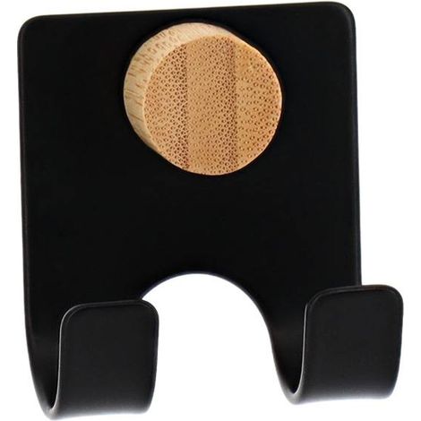 Porta rasoio in metallo da fissare alla struttura con viti in bambù - nero opaco - Tendance (1/2)