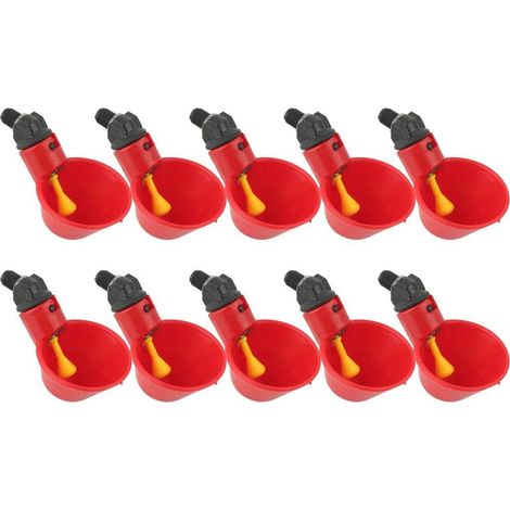 Abreuvoir Automatique Volaille, Distributeur Eau Gobelets Plastique Lot 10 pour Poule Pigeon Oiseaux (1/5)