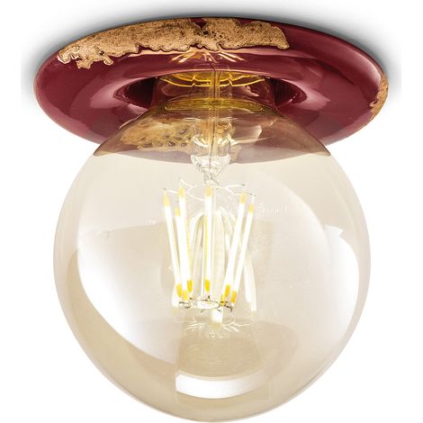 Spot Vintage Ceramica Bordeaux 1 Luce E27 11Cm (1/3)