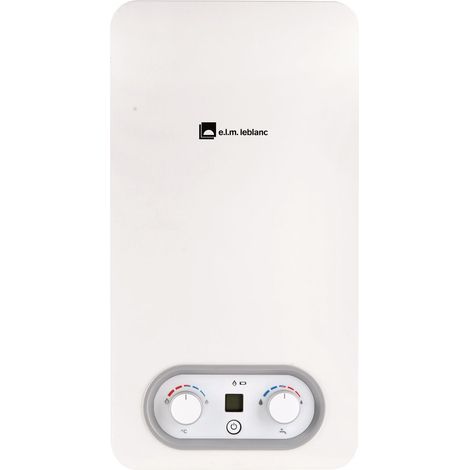 Elm Leblanc – Chauffe-eau gaz instantané 17.4 kW – Débit 540 litres/heure – Brûleur double flamme – Émissions réduites NOx et CO₂ (1/2)