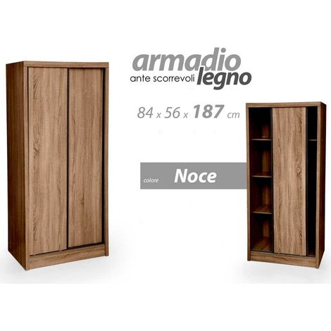 Nussbaum Schwebetürenschrank mit Doppelabteil 84 x 56 x 187 h