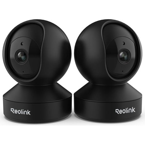 Reolink 2K 4MP Caméra Surveillance 2,4/5GHz WiFi Interieure, Pan&Tilt, Détection de Mouvement pour Bébé/Aîné/Animal, Audio Bidirectionnel, Vision Nocturne IR, E1 Pro, Noir, 2 Pack (1/5)
