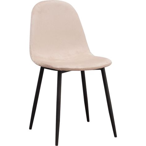 Sillas - Silla Teok Black Terciopelo - Beige
