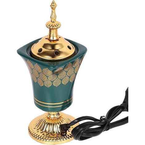 Brûleur d'encens électrique d'intérieur, brûleur d'encens au bois de santal, brûleur d'encens au charbon, décoration orientale (1/4)