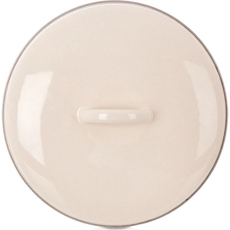 Enamel Pot Lid with Handle, Cream, 24 cm (1/5)