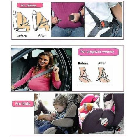 Lot de 2 rallonges de ceinture de sécurité réglables 23cm – Tissu polyester résistant – Compatible avec 95% des véhicules – Installation facile - 23cmgris