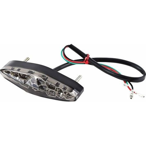 Feux Arrières de Frein de Moto Universelle Phare Arrière LED moto 12V 15 LED Arrêt de Frein Feux de Frein Arrière de Moto Feux de Stop(Smoke) (1/5)