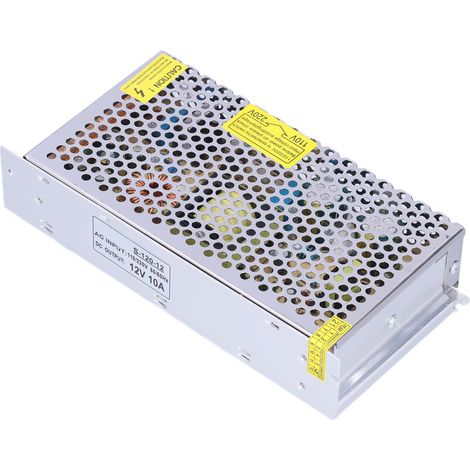 Alimentation à découpage S-120-12, transformateur DC12V, entrée 110V/220V, sortie 12V 10A pour ruban LED et caméra de vidéosurveillance (1/5)