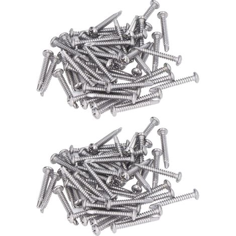 Vis M4,2x32 inox à tête fraisée, lot de 100 vis autoperceuses cruciformes, kit de fixation acier inoxydable (1/5)
