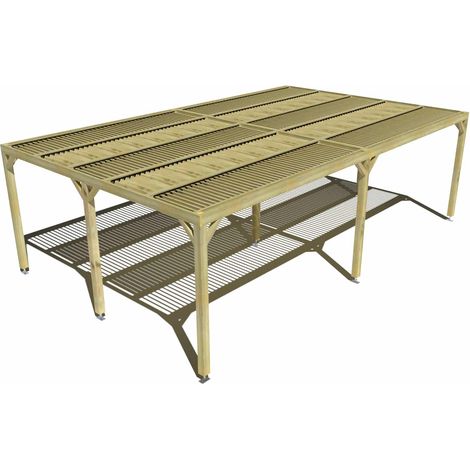 Pergola bois • 8m x 5m • indépendante • sens largeur • lames orientables bioclimatiques incluses • livraison comprise (1/3)