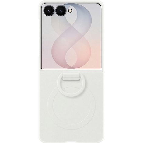 Samsung Silicio Back Cover con Anillo Blanco Magnético Samsung Galaxy Z Flip 8