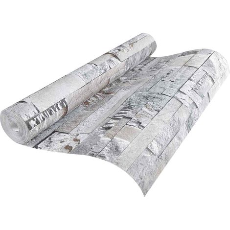 3D Stein Tapete Grau 10 x 0,53 m Vliesstoff vidaXL