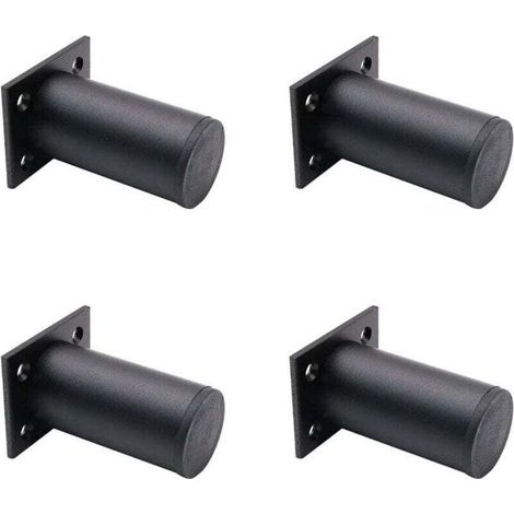 Set mit 4 verstellbaren Möbelfüßen aus mattschwarzer Aluminiumlegierung, 38 x 80 mm, für Couchtische, Schränke und Sofas.