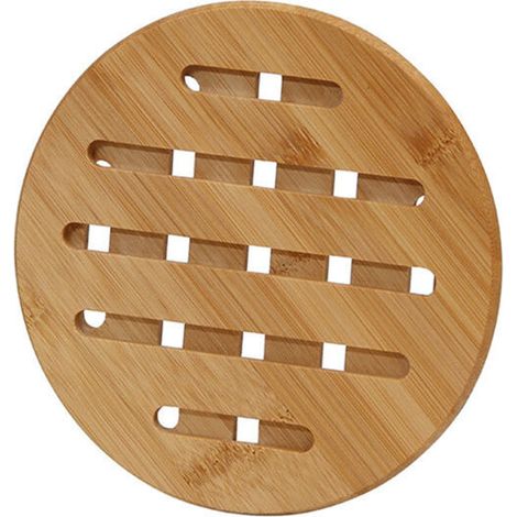 Lot de 2 dessous de plat en bambou ajouré, diamètre 19,5 cm, résistants à la chaleur