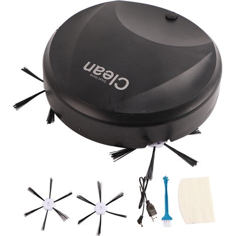 Robot Aspirateur Intelligent Sans Fil Recharge USB Faible Bruit Automatique pour Nettoyage Sol Noir (1/3)