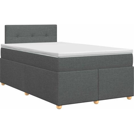 Maison Exclusive - Letto box spring con materasso Grigio Scuro 120 x 200 cm (1/5)