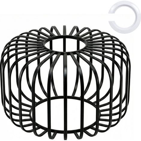 Emitto Industrial Ceiling Pendant Light Shade Black Metal Cage Lamp Shade 28.5cm