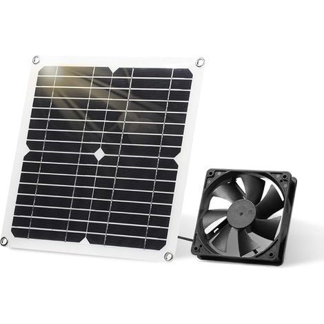 Kit de ventilateur de panneau solaire, ventilateur DC résistant aux intempéries 12W pour petit poulailler, serre, remise, PET House, fenêtre d'échappement (1/5)