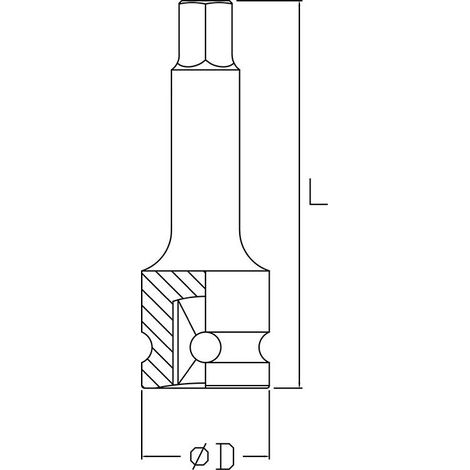 Cle a douille hexagonale renforcee 8 mm 1/2