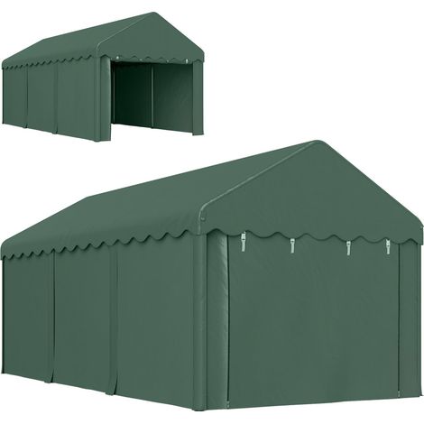 Cochera Carpa de garaje de 3x6 m con puertas enrollables, techo, paredes laterales desmontables, resistente a los rayos UV, impermeable, carpa de garaje, refugio, carpa de almacenamiento, carpa de pas