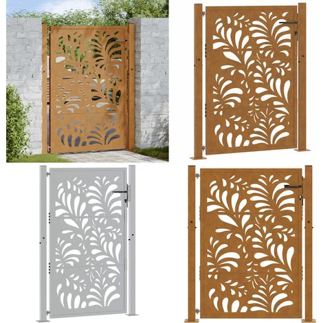 vidaXL Gartentor 105x155 cm Wetterfester Stahl Wellen-Design (1/5)