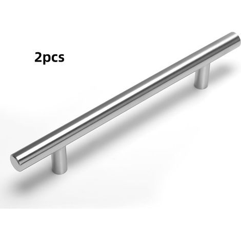 Set di 2 maniglie per porte in acciaio inox (350 x 12 x 32 mm), maniglie per cassetti per mobili da cucina, interasse 224 mm. (1/5)