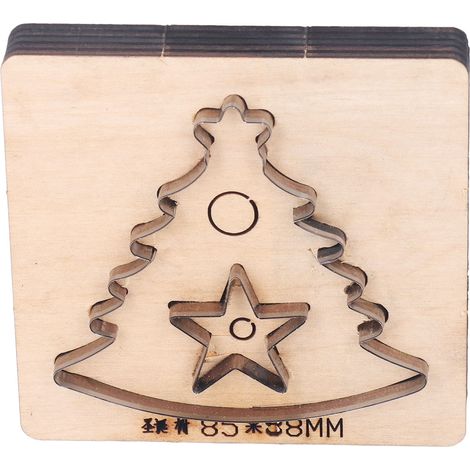 Lederschneidschablone in Weihnachtsbaumform, 11 x 10,5 x 2,3 cm, legierter Stahl, Lederschneidwerkzeug für DIY-Projekte (1/5)