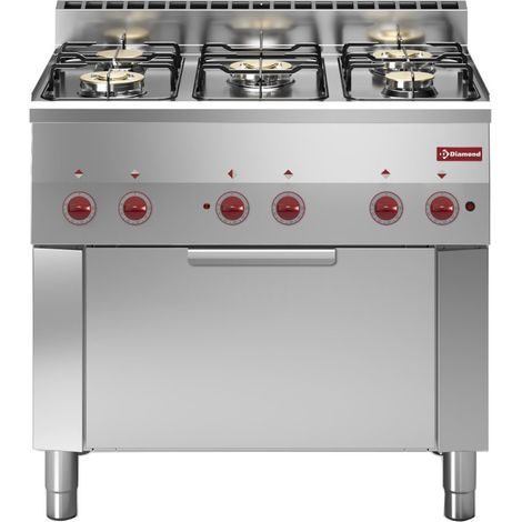 Fourneau 5 feux gaz - four élec GN1/1 - Diamond